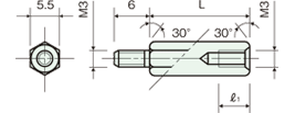 Eco brass spacer(Hexagonal type)Drawing